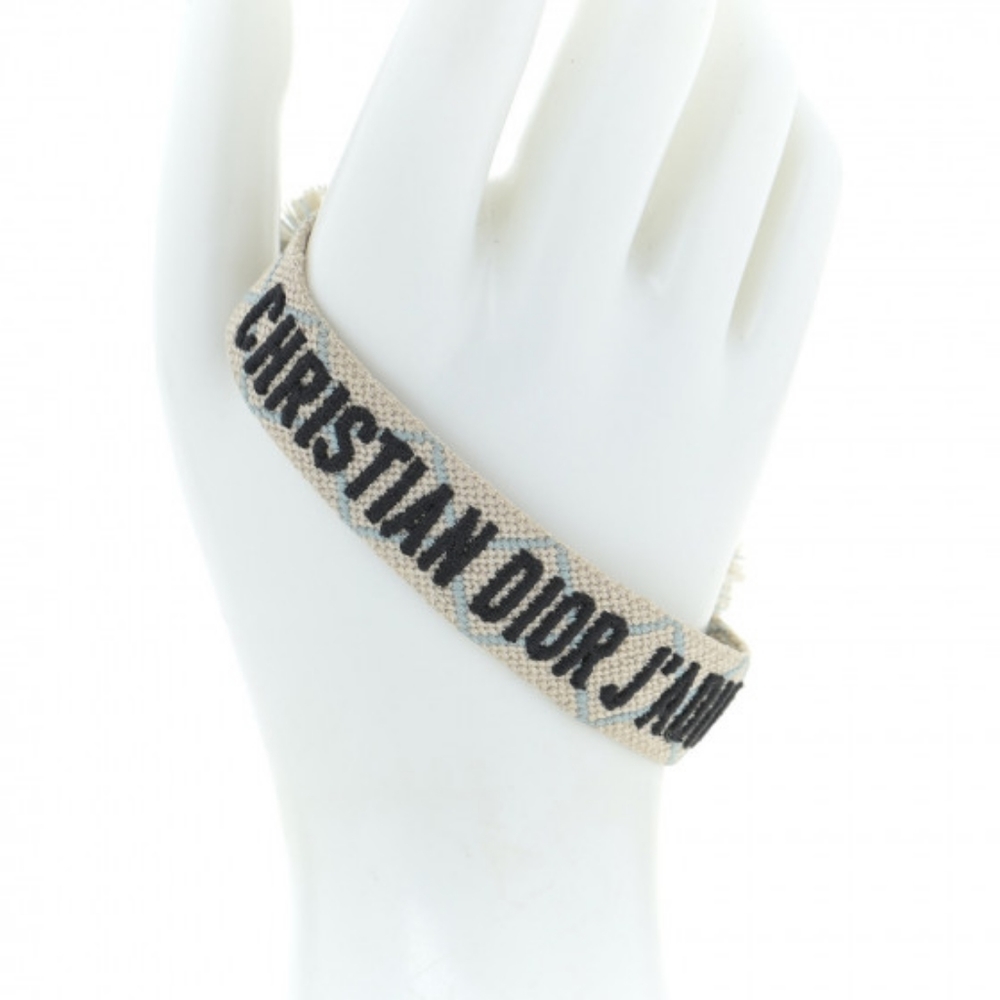 CHRISTIAN DIOR Woven Cotton J'Adior Friendship Bracelet Beige - Picture 3 of 5
